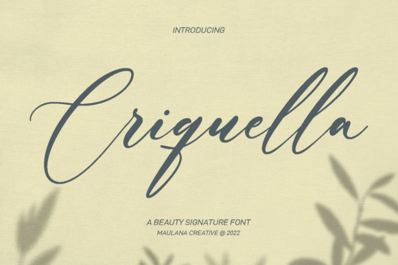 Criquella Script: A Stylish Display Font